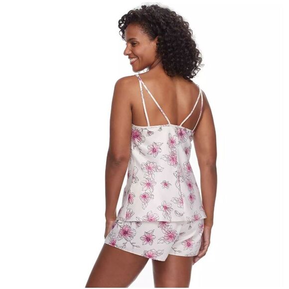 Apt. 9 Women's Pink Floral Cami Pajama Set Size Medium - Picture 2 of 11